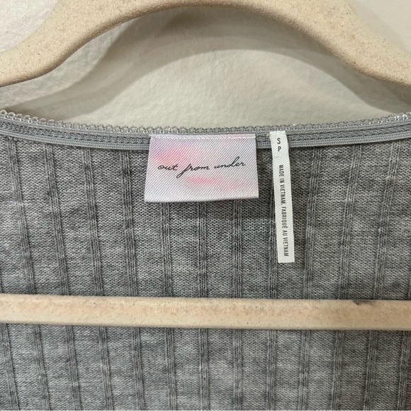 Out From Under Women's Lila Brushed Ribbed Wrap Lounge Gray Top Size Small - Picture 5 of 8